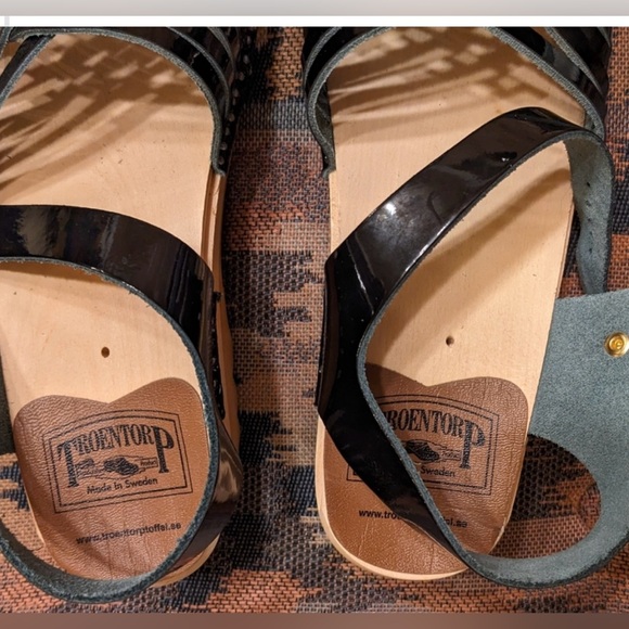 41 Troentorps wood Sandals Clogs ANNA woven patent leather 10 New No tags/No box - Picture 4 of 10